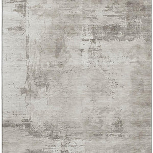 HomeRoots 9' X 12' Beige and Ivory Abstract Area Rug - Washable, UV Protected, Pet-Friendly for Modern Homes 683170