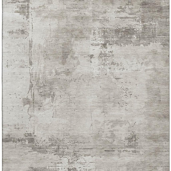 HomeRoots 10' Beige & Ivory Washable Area Rug - Stylish, Durable, UV-Protected for Modern Living Spaces 683171