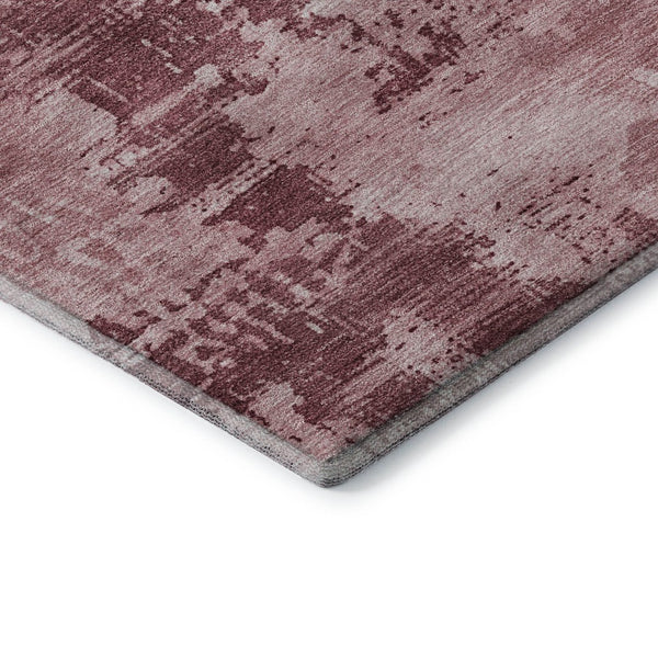 HomeRoots 5' X 8' Blush & Mauve Abstract Washable Area Rug - Durable, UV-Protected for Modern Living Spaces 683173