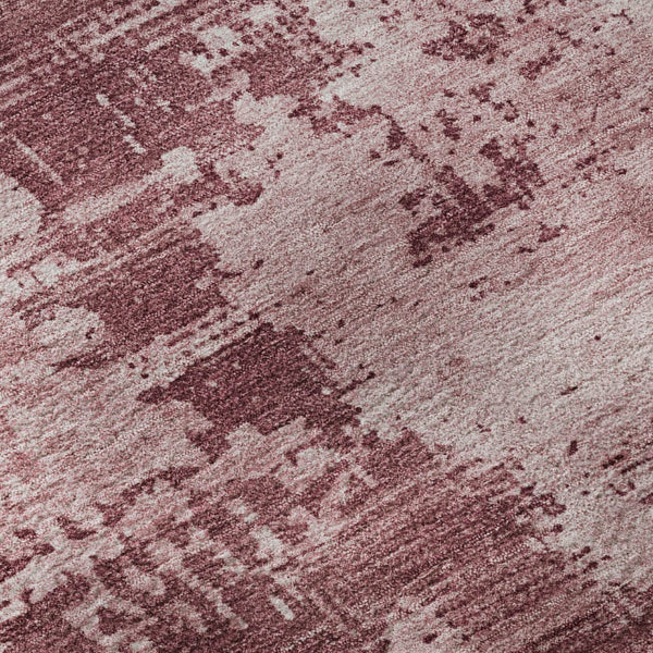 HomeRoots 5' X 8' Blush & Mauve Abstract Washable Area Rug - Durable, UV-Protected for Modern Living Spaces 683173