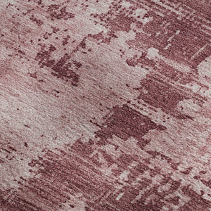 HomeRoots 5' X 8' Blush & Mauve Abstract Washable Area Rug - Durable, UV-Protected for Modern Living Spaces 683173