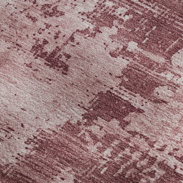 HomeRoots 5' X 8' Blush & Mauve Abstract Washable Area Rug - Durable, UV-Protected for Modern Living Spaces 683173