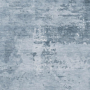 HomeRoots 8' X 10' Denim Blue & Ivory Abstract Area Rug - Durable, Washable, UV Protected for Stylish Living Spaces 683181