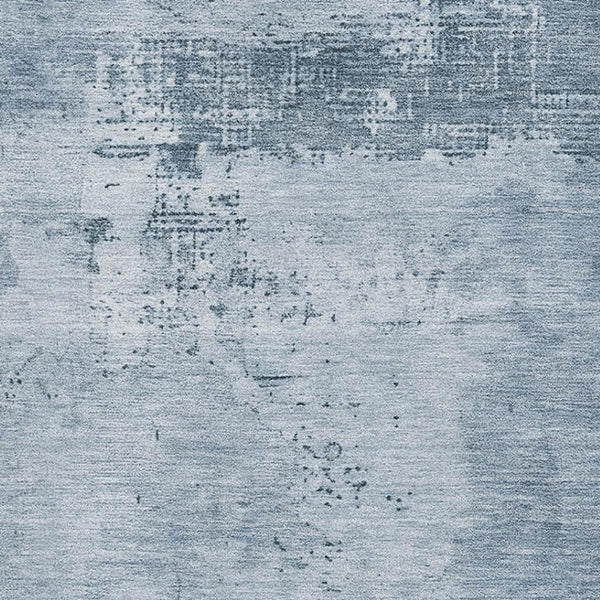 HomeRoots 9' X 12' Denim Blue & Ivory Abstract Washable Area Rug - Durable, UV-Protected & Easy-Care Design 683182