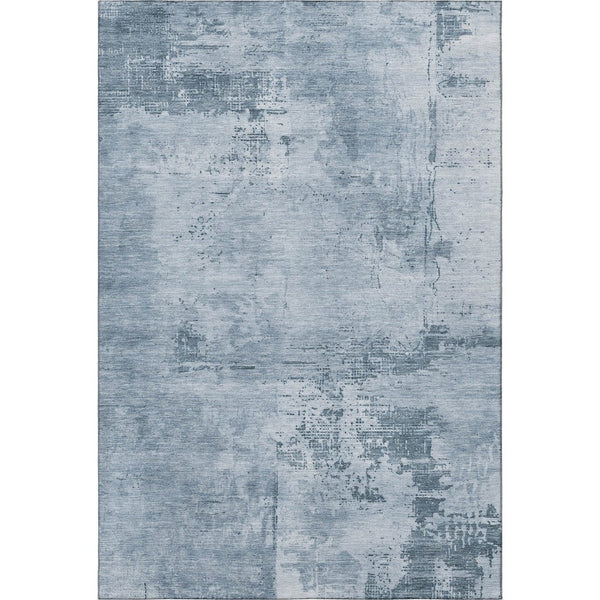 HomeRoots 10' Denim Blue and Ivory Abstract Area Rug - Stylish, Washable, UV-Protected for Busy Homes! 683183