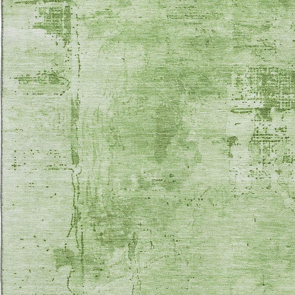 HomeRoots 5' X 8' Green and Beige Abstract Area Rug - Washable, UV-Protected, Durable for High-Traffic Homes 683185