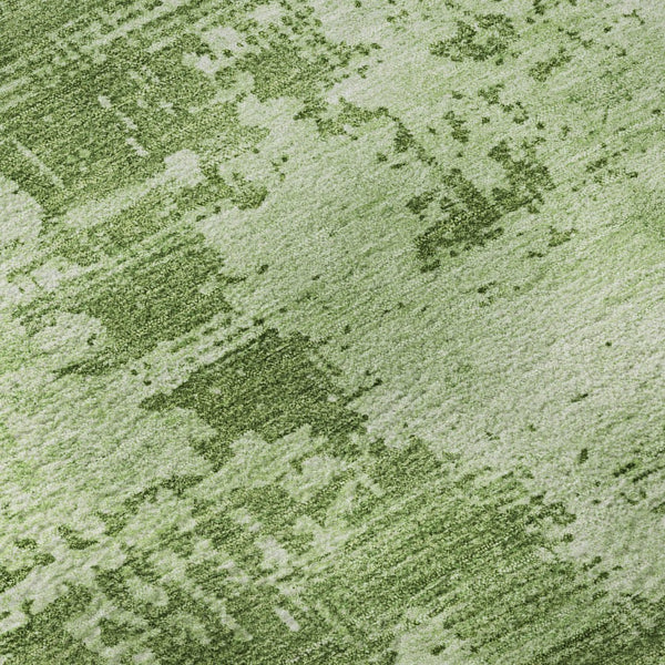 HomeRoots 8' Green And Beige Abstract Round Rug – Washable, UV-Protected, Stain-Resistant, Soft & Stylish! 683186