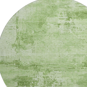 HomeRoots 8' Green And Beige Abstract Round Rug – Washable, UV-Protected, Stain-Resistant, Soft & Stylish! 683186