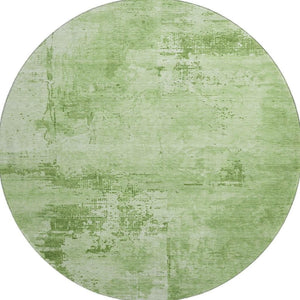 HomeRoots 8' Green And Beige Abstract Round Rug – Washable, UV-Protected, Stain-Resistant, Soft & Stylish! 683186