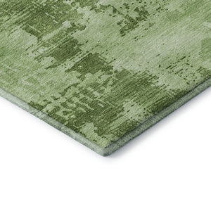 HomeRoots 9' X 12' Abstract Green and Beige Washable Area Rug - UV Protected, Durable, Ideal for Families 683188