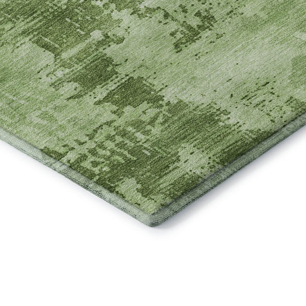 HomeRoots 9' X 12' Abstract Green and Beige Washable Area Rug - UV Protected, Durable, Ideal for Families 683188