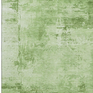 HomeRoots 9' X 12' Abstract Green and Beige Washable Area Rug - UV Protected, Durable, Ideal for Families 683188