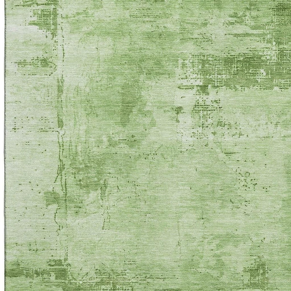 HomeRoots 9' X 12' Abstract Green and Beige Washable Area Rug - UV Protected, Durable, Ideal for Families 683188