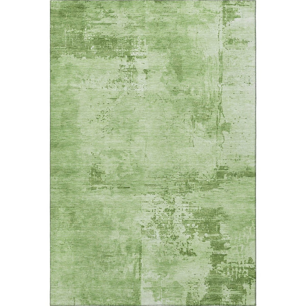 HomeRoots 9' X 12' Abstract Green and Beige Washable Area Rug - UV Protected, Durable, Ideal for Families 683188