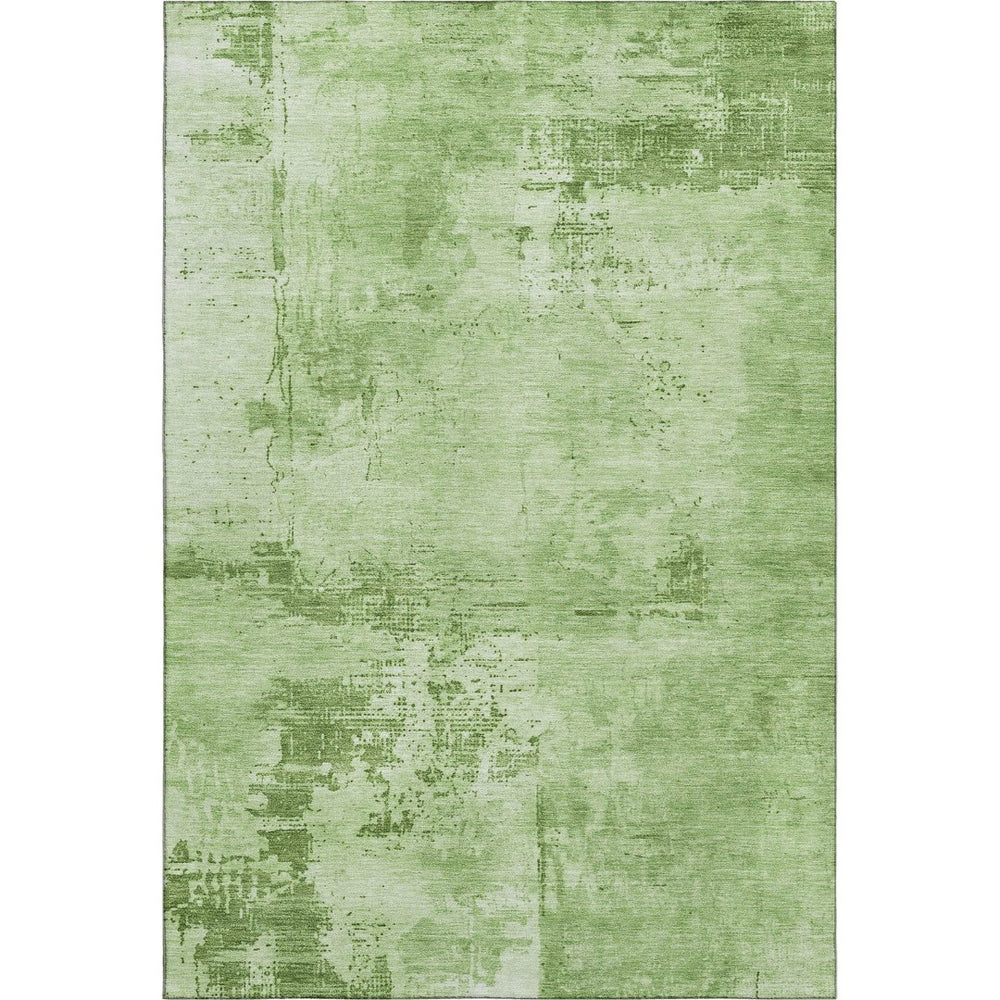 HomeRoots 10' X 14' Washable Area Rug in Green and Beige - Modern Abstract Design with UV Protection & Durability 683189