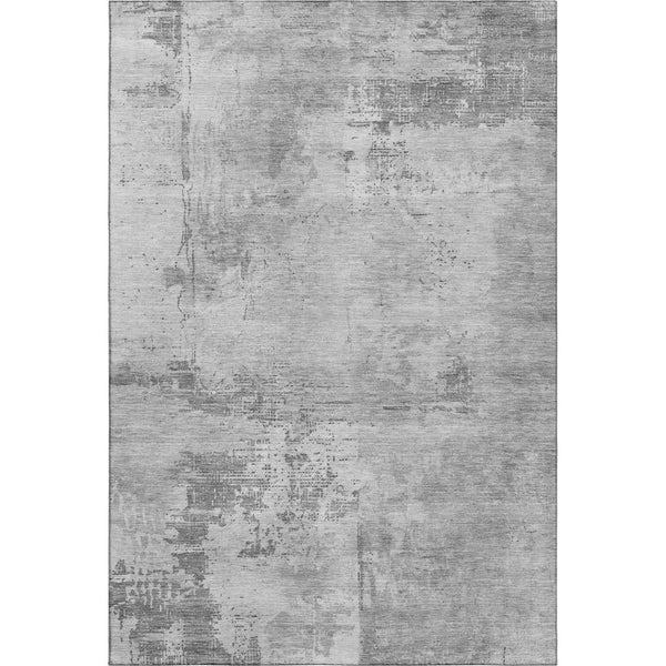HomeRoots 9' X 12' Gray and Silver Abstract Area Rug - Stain Resistant, UV Protected, Perfect for High-Traffic Rooms! 683194