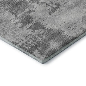 HomeRoots 9' X 12' Gray and Silver Abstract Area Rug - Stain Resistant, UV Protected, Perfect for High-Traffic Rooms! 683194