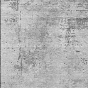 HomeRoots 9' X 12' Gray and Silver Abstract Area Rug - Stain Resistant, UV Protected, Perfect for High-Traffic Rooms! 683194
