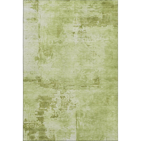 HomeRoots 5' X 8' Vibrant Lime & Olive Abstract Area Rug - Washable, UV-Protected, Durable & Stylish Design 683197