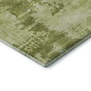HomeRoots 5' X 8' Vibrant Lime & Olive Abstract Area Rug - Washable, UV-Protected, Durable & Stylish Design 683197