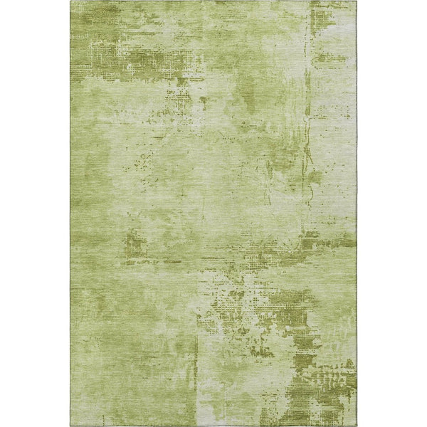 HomeRoots 5' X 8' Vibrant Lime & Olive Abstract Area Rug - Washable, UV-Protected, Durable & Stylish Design 683197
