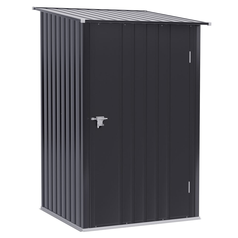 English Elm Outsunny Galvanized Steel Lean to Outdoor Storage Shed with Lockable Ventilated Design W2225P217229