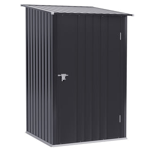 English Elm Outsunny Galvanized Steel Lean to Outdoor Storage Shed with Lockable Ventilated Design W2225P217229