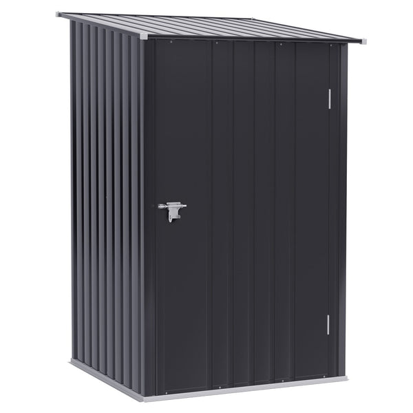 English Elm Outsunny Galvanized Steel Lean to Outdoor Storage Shed with Lockable Ventilated Design W2225P217229