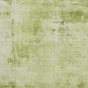 HomeRoots 9' x 12' Vibrant Lime & Olive Green Abstract Washable Area Rug with UV Protection & Pet-Friendly Design 683200