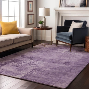 HomeRoots 5' X 8' Abstract Lavender & Lilac Washable Area Rug with UV Protection – Durable, Stain-Resistant Design! 683203