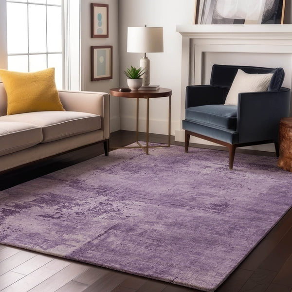 HomeRoots 5' X 8' Abstract Lavender & Lilac Washable Area Rug with UV Protection – Durable, Stain-Resistant Design! 683203