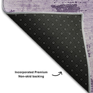 HomeRoots 5' X 8' Abstract Lavender & Lilac Washable Area Rug with UV Protection – Durable, Stain-Resistant Design! 683203