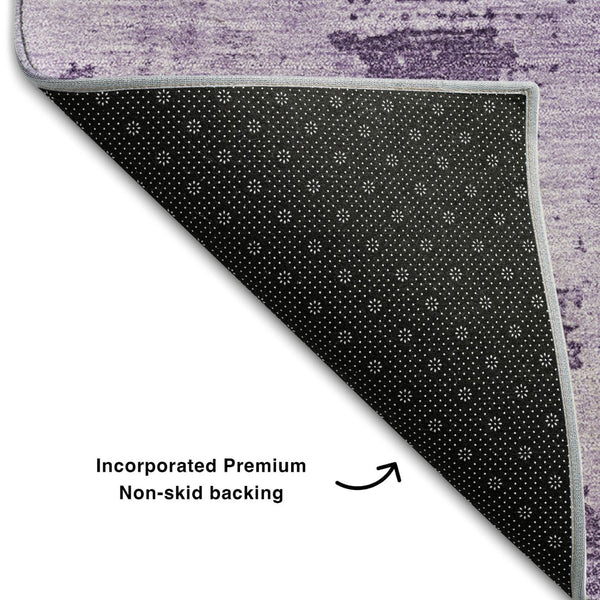 HomeRoots 5' X 8' Abstract Lavender & Lilac Washable Area Rug with UV Protection – Durable, Stain-Resistant Design! 683203