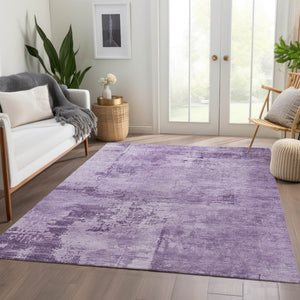 HomeRoots 5' X 8' Abstract Lavender & Lilac Washable Area Rug with UV Protection – Durable, Stain-Resistant Design! 683203