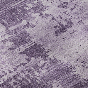 HomeRoots 8' Lavender and Lilac Abstract Round Washable Rug with UV Protection for Stylish Home Décor 683204