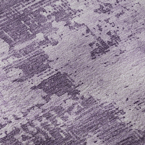 HomeRoots 8' Lavender and Lilac Abstract Round Washable Rug with UV Protection for Stylish Home Décor 683204