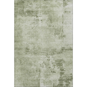 HomeRoots 9' X 12' Abstract Olive & Fern Green Washable Area Rug with Stain Resistance & UV Protection 683218