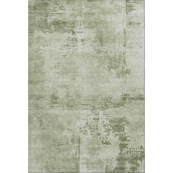 HomeRoots 9' X 12' Abstract Olive & Fern Green Washable Area Rug with Stain Resistance & UV Protection 683218