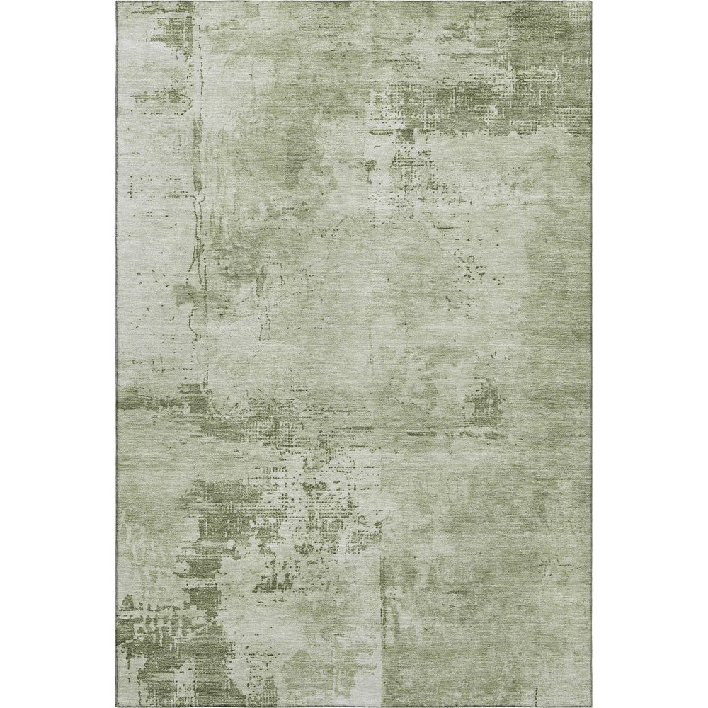 HomeRoots 10' X 14' Stylish Olive & Fern Green Abstract Washable Area Rug with UV Protection for Easy Care 683219