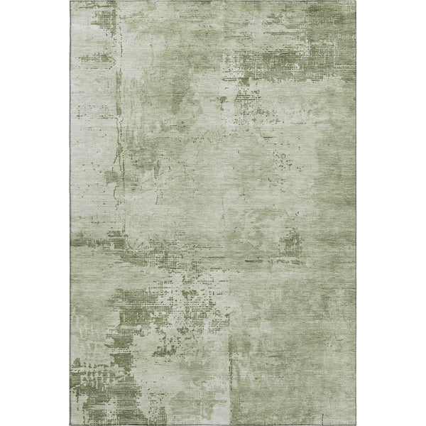 HomeRoots 10' X 14' Stylish Olive & Fern Green Abstract Washable Area Rug with UV Protection for Easy Care 683219