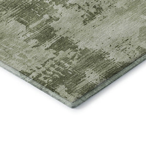 HomeRoots 10' X 14' Stylish Olive & Fern Green Abstract Washable Area Rug with UV Protection for Easy Care 683219