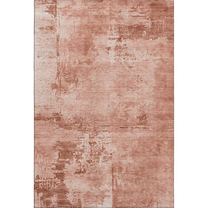 HomeRoots 8' X 10' Vibrant Rust and Coral Abstract Washable Area Rug with UV Protection for Modern Spaces 683223