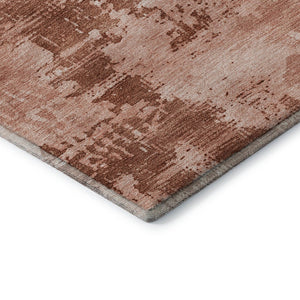 HomeRoots 8' X 10' Vibrant Rust and Coral Abstract Washable Area Rug with UV Protection for Modern Spaces 683223