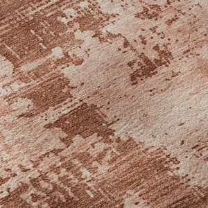 HomeRoots 8' X 10' Vibrant Rust and Coral Abstract Washable Area Rug with UV Protection for Modern Spaces 683223