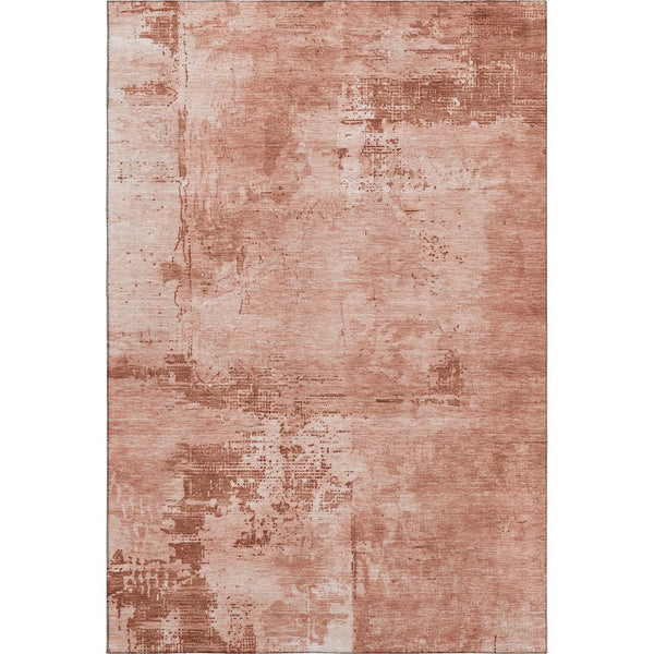 HomeRoots 10' X 14' Modern Rust and Coral Abstract Area Rug - Washable, UV Protected, Stain Resistant Design 683225