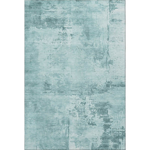 HomeRoots 5' X 8' Aqua and Sky Blue Abstract Washable Area Rug - Durable, UV Protected, Family-Friendly Design! 683227