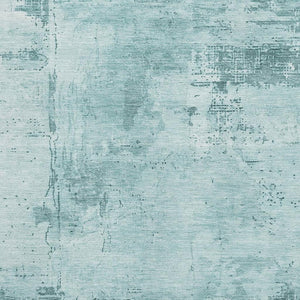 HomeRoots 8' X 10' Aqua & Sky Blue Abstract Washable Area Rug - UV Protected, Stylish & Easy Care for Homes 683229