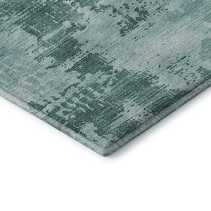 HomeRoots 5' X 8' Teal And Aqua Abstract Area Rug - Stylish, Washable, UV-Protected, Perfect for High-Traffic Spaces 683233