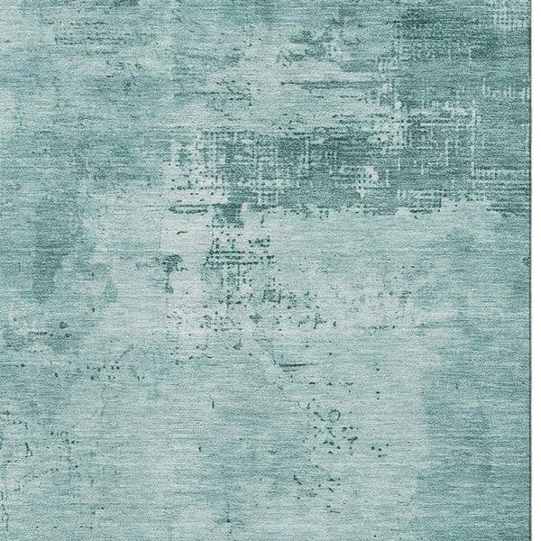 HomeRoots 5' X 8' Teal And Aqua Abstract Area Rug - Stylish, Washable, UV-Protected, Perfect for High-Traffic Spaces 683233