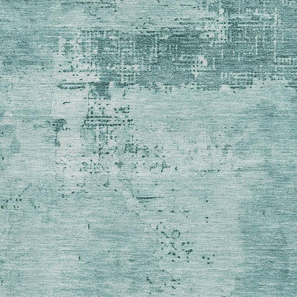 HomeRoots 9' X 12' Teal And Aqua Abstract Washable Area Rug - Durable UV Protection for Modern Living Spaces 683236